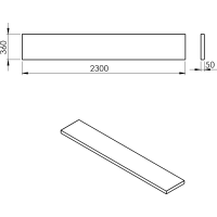 Sapho AVICE doska 230x36cm, dub Rover AV2364