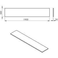 Sapho PLATO doska Rockstone 1900x24x360mm, biela mat PL196-0101