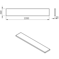 Sapho AVICE doska 220x36cm, dub Rover AV2264