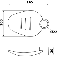 Aqualine Mydelnička pre sprchovú tyč 22mm, plast 11444-1