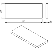 Sapho AVICE doska 90x36cm, cement AV0967