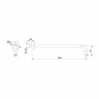 Sapho Sprchové ramienko okrúhle, 400mm, zlato mat BR519