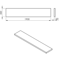 Sapho AVICE doska 190x36cm, dub starobiely AV1965