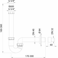 Bruckner Umývadlový U sifón 5/4", DN40, biela 151.106.0