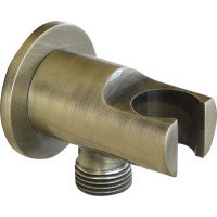 Sapho Držiak sprchy okrúhly, pevný, s vyústením, bronz 981M6