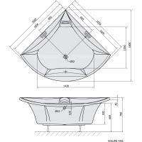 Polysan BERMUDA rohová vaňa s konštrukciou 165x165x49cm, biela 29219