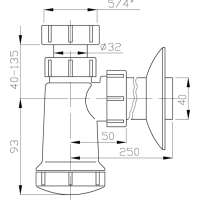 Bruckner Umývadlový sifón 5/4", DN40, biela 151.109.0