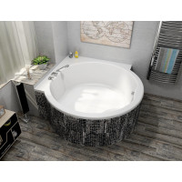 Polysan ROYAL CORNER guľatá vaňa s konštrukciou 173x173x49cm, biela 74211