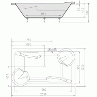 Polysan DUO obdĺžniková vaňa 200x120x45cm, biela 16111