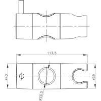 Sapho Držiak pre sprchovú tyč 23mm, ABS/zlato NDSZ139