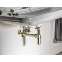 Aqualine RETRO umývadlový sifón 5/4", odpad 32mm, tmavý bronz 9686