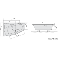 Polysan EVIA L asymetrická vaňa 160x100x47cm, biela 11611