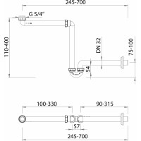 Bruckner Umývadlový sifón šetriaci miesto 5/4", DN32, biela 151.127.0