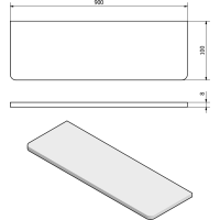 Sapho Police 900x100x8mm, číre sklo 23485