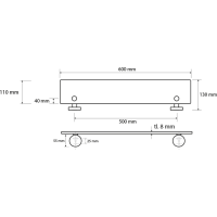 Sapho X-ROUND sklenená polička 600x130mm XR610