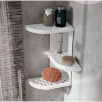 Gedy OSCAR rohová polička do sprchy 230x375x230 mm, ABS plast, biela 8579