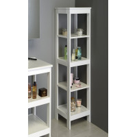 Aqualine ETIDE policový regál vysoký 36x152x36 cm, biela mat ET156