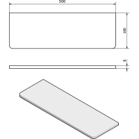 Sapho Police 500x100x8mm, číre sklo 23481