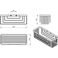 Gedy SMART polica, 252x86x102mm, čierna mat 2419-14