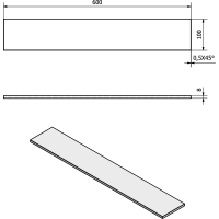 Sapho Police 600x100x8mm, mliečne sklo 22482