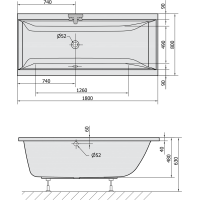 Polysan CLEO obdĺžniková vaňa 180x80x48cm, ivory 95611.40