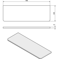 Sapho Police 700x100x8mm, číre sklo 23483