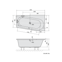 Polysan ASTRA WR asymetrická vaňa 165x90x48cm, biela 31611