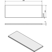 Sapho Police 300x100x8mm, mliečne sklo 22479