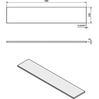 Sapho Police 500x100x8mm, mliečne sklo 22481