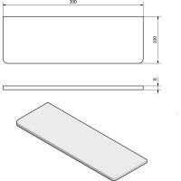 Sapho Police 300x100x8mm, číre sklo 23479