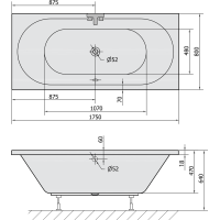 Polysan VIVA B SLIM obdĺžniková vaňa 175x80x47cm, biela 88119S