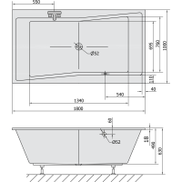 Polysan QUEST SLIM obdĺžniková vaňa 180x100x49cm, biela 78511S