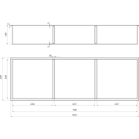 Polysan INSERTA zapustená polica do obkladu, 270x810 mm, nerez, antracit 1301-27B
