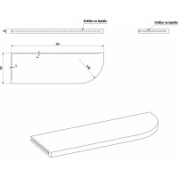 Sapho ABELINE rohová polica rockstone 300x100mm, excentrická, biela mat AE300-0101