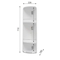 Gedy CAESAR trojposchodová rohová polička do sprchy 226x710x160 mm, ABS plast, biela 7081