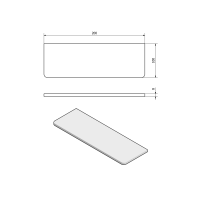 Sapho Police 200x100x8mm, číre sklo 23478