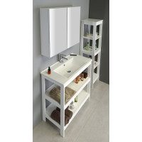 Aqualine ETIDE policový regál vysoký 36x152x36 cm, biela mat ET156