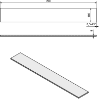 Sapho Police 700x100x8mm, mliečne sklo 22483