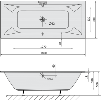 Polysan KRYSTA SLIM obdĺžniková vaňa 180x80x39cm, biela 71710S