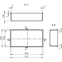 Polysan INSERTA zapustená polica do obkladu, 510x270 mm, nerez, antracit 1301-53B