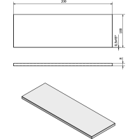 Sapho Police 200x100x8mm, mliečne sklo 22478