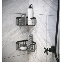 Gedy SMART rohová polica do sprchy, 200x80x151mm, čierna mat 2483-14