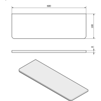 Sapho Police 600x100x8mm, číre sklo 23482