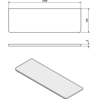 Sapho Police 1000x100x8mm, mliečne sklo 22486