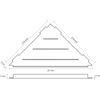 Sapho SMART rohová polica do škár 297x15x210mm, čierna mat XJ615B
