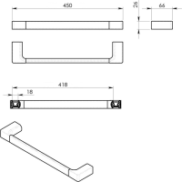 Gedy PIRENEI držiak uterákov 450x66mm, biela mat PI214502