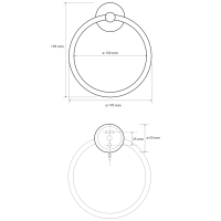 Sapho X-ROUND BLACK držiak uterákov kruh, čierna XR411B