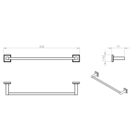 Gedy COLORADO držiak uterákov 450x80mm, chróm 692145