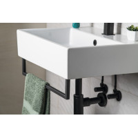 Aqualine HANG držiak uterákov pod umývadlo 665x98mm, čierna mat HG665