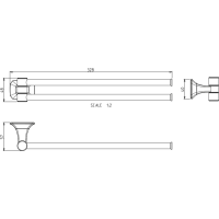 METAFORM AIDA dvojitý držiak uterákov otočný 320mm, chróm AI021